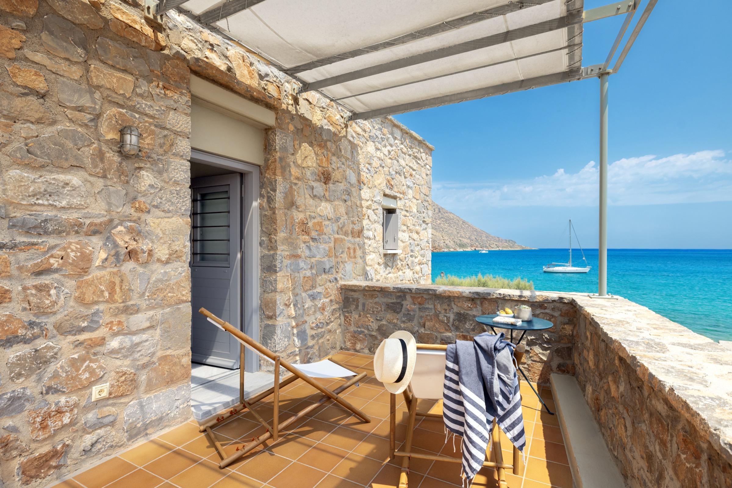A terrace at Fig Tree Villa, looking out to sea